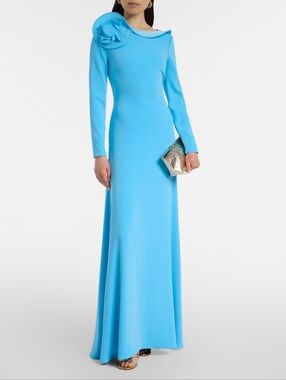 Roland Mouret Floral-appliqué Maxi Dress gown